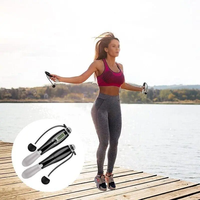 Digital Wireless Cordless Skipping Jump Rope Fitness With Calorie Counter