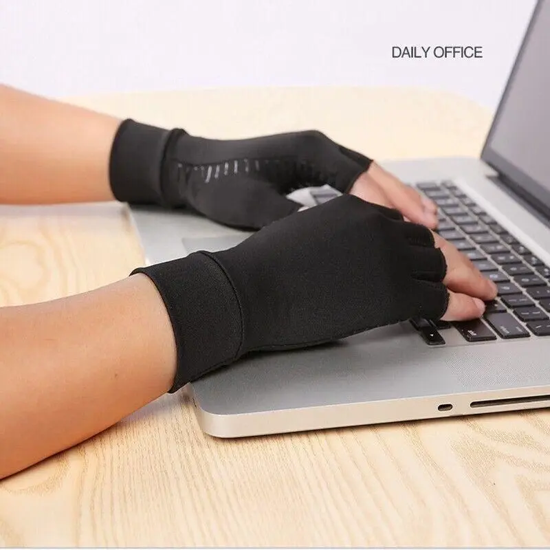 Compression Copper Arthritis Gloves Hand Wrist Brace Finger Pain Relief Support