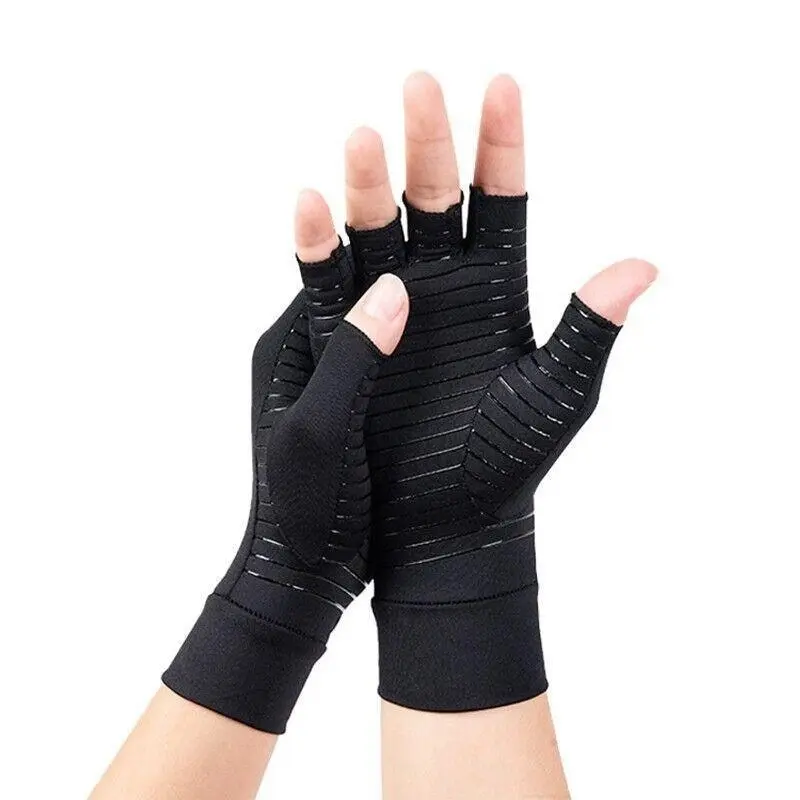 Compression Copper Arthritis Gloves Hand Wrist Brace Finger Pain Relief Support