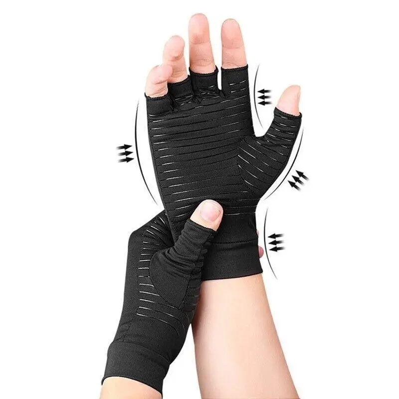 Compression Copper Arthritis Gloves Hand Wrist Brace Finger Pain Relief Support