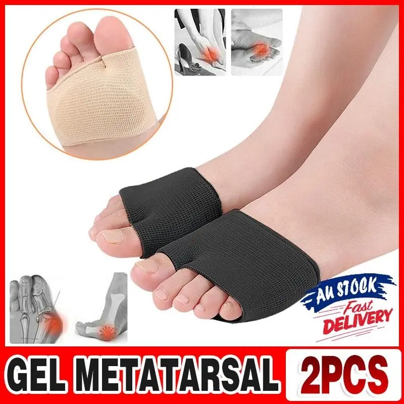 2x Gel Metatarsal Pads Sleeve Ball Of Foot Cushions Metatarsalgia Sore Forefoot