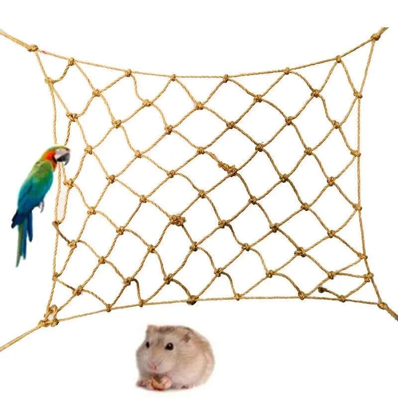 Pet Bird Parrot Hanging Hammock Ladder Toy Swing Hamster Rope Cage Perch Net Au