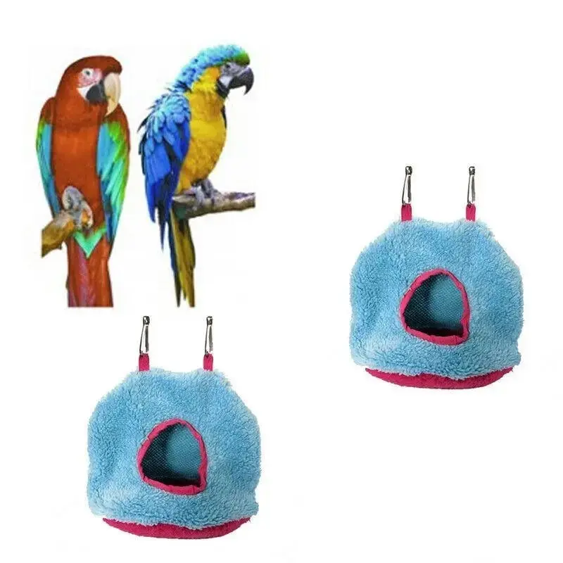 Bird Parrot Hammock Hut Practical Plush Snuggle Hanging Cave Cage Bed Tent  Au