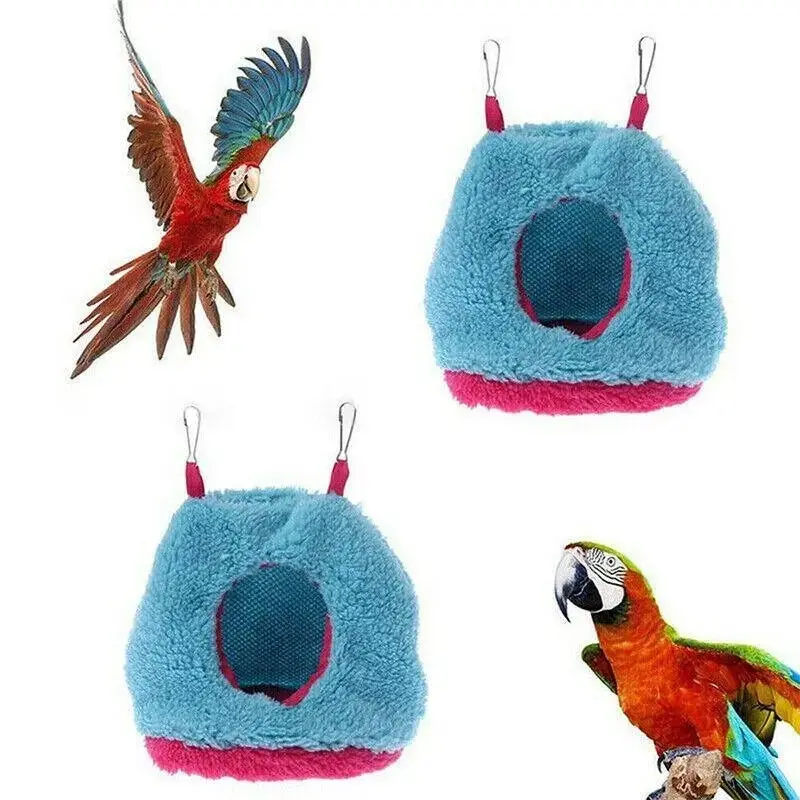 Bird Parrot Hammock Hut Practical Plush Snuggle Hanging Cave Cage Bed Tent  Au