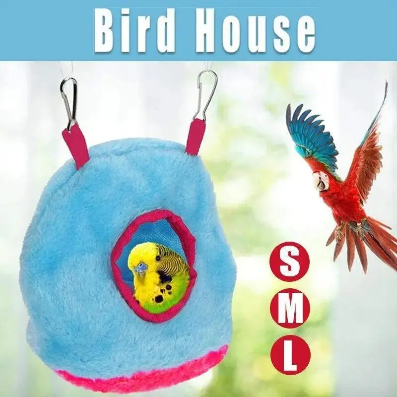 Bird Parrot Hammock Hut Practical Plush Snuggle Hanging Cave Cage Bed Tent  Au