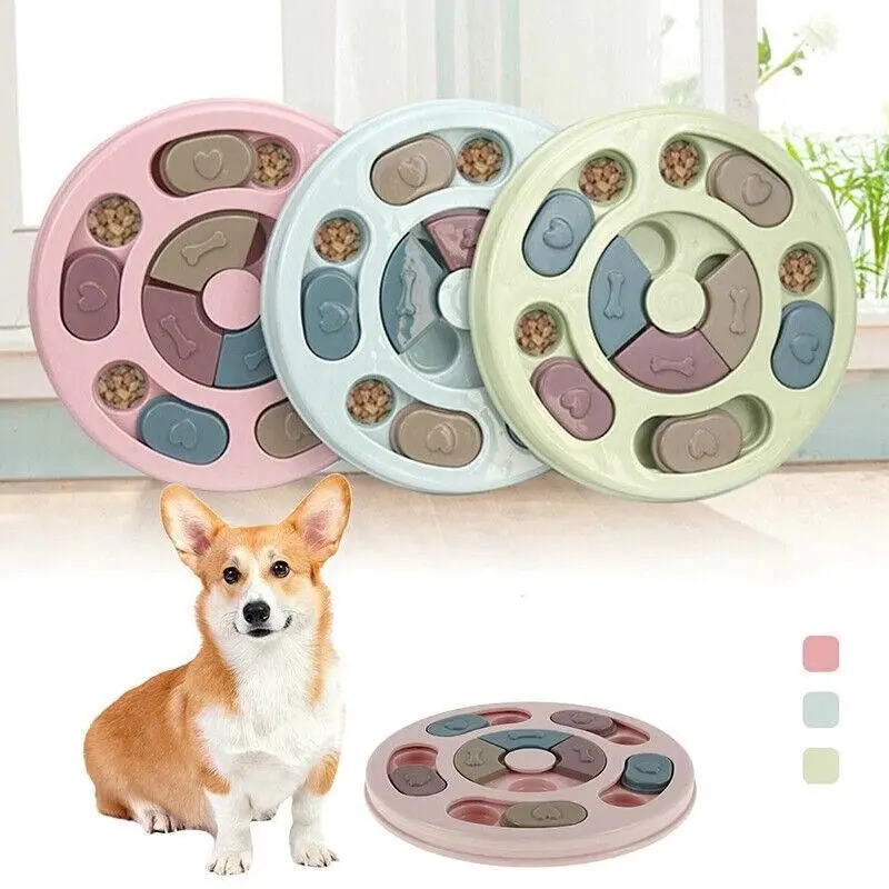 Dog Treat Dispenser Puppy Feeder Puzzle Game Interactive Toy Pet Training Supply