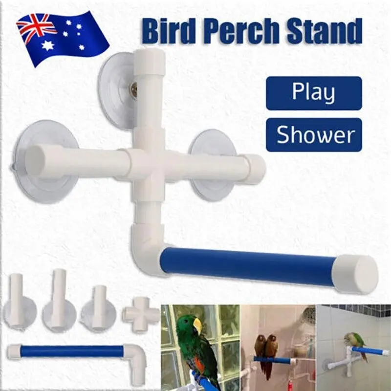 Bird Perch Stand Parrot Play Paw Grinding Stands Rack Shower Bath Platform Toys