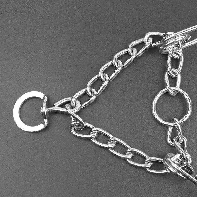 S-Xl Collar Choke Steel Metal Chain Dog Training Adjustable Necklace Sliver