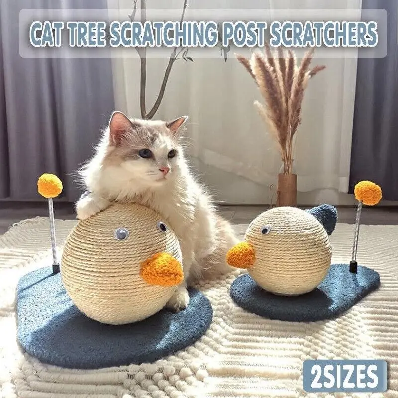 Cat Scratching Post With Ball Pet Scratcher Toy Claw Grinding Climbing Tree Au