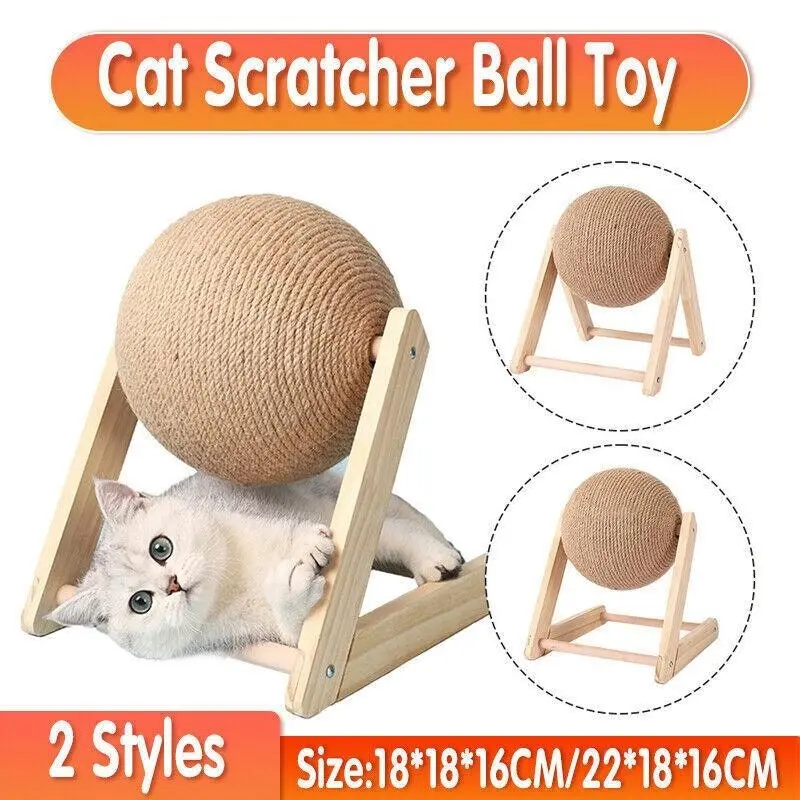 Cat Scratching Ball Cat Scratcher Toy Cats Scratcher Post Natural Sisal Au Stock