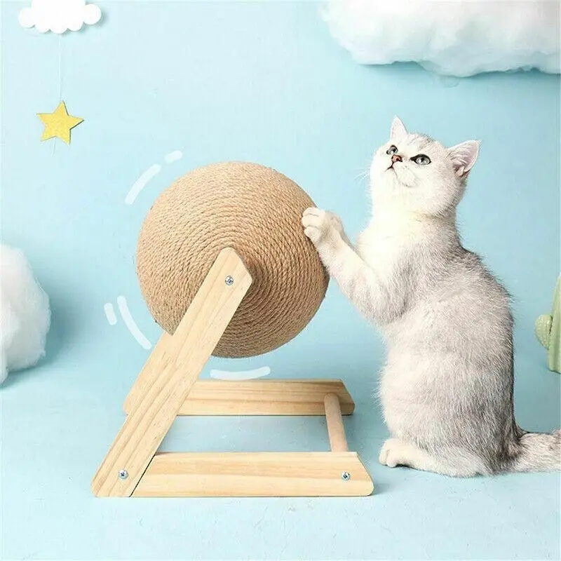 Cat Scratching Ball Cat Scratcher Toy Cats Scratcher Post Natural Sisal Au Stock