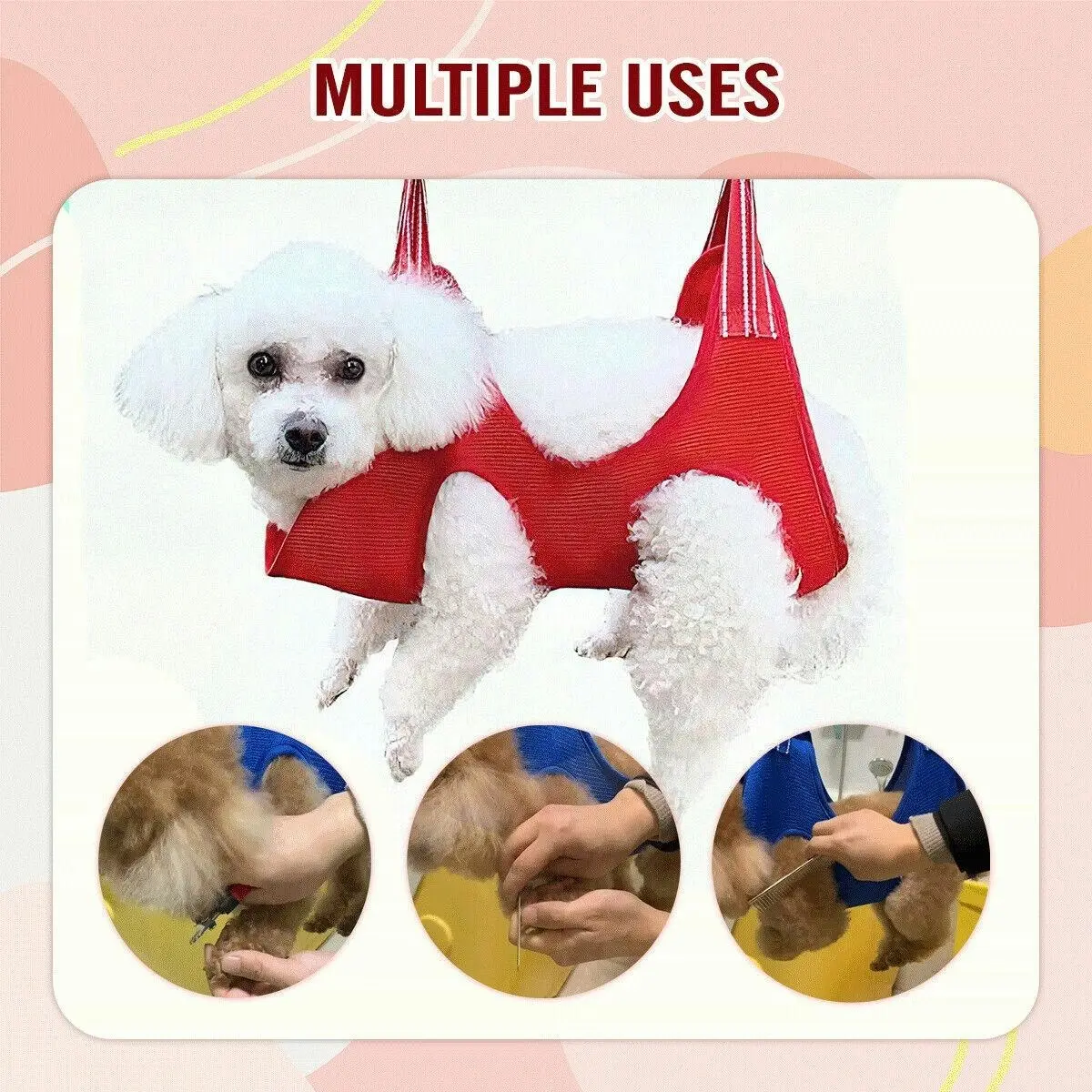 L Size Hammock Helper Pet Dog Cat Grooming Restraint Bags For Bathing Trimming Nail