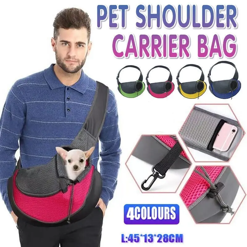 L Size Pet Shoulder Carrier Bag Puppy Cat Dog Travel Sling Backpack Portable