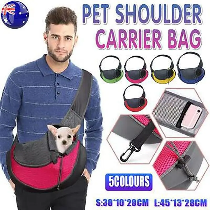 L Size Pet Shoulder Carrier Bag Puppy Cat Dog Travel Sling Backpack Portable