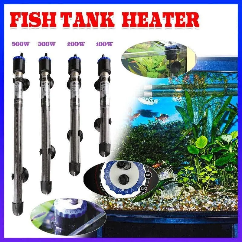 100W-500W Submersible Aquarium Heater with Auto Water Thermostat