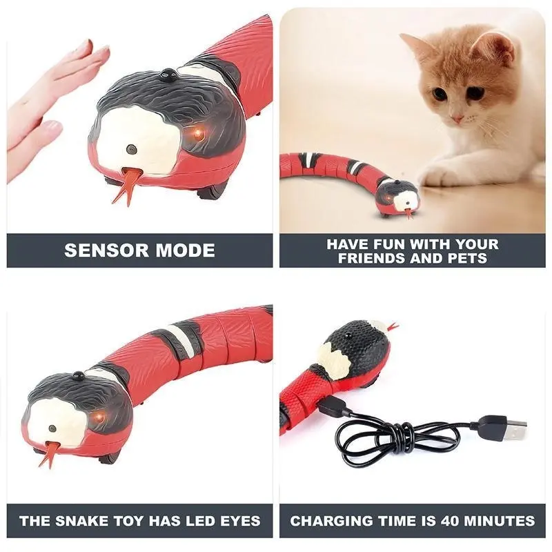 Pet Cat Toy Smart Sensing Snake Toys Cats Usb Charging Electron Interactive Toy