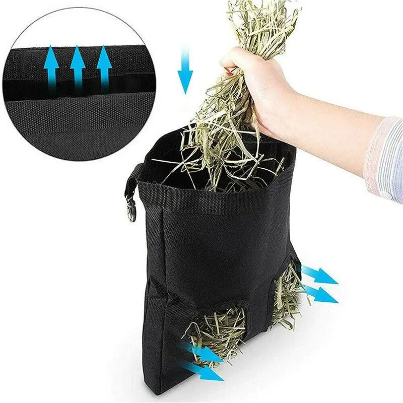 Rabbit Hay Feeder Bag Pet Rat Food Hanging Storage Slow Eating Feeding Pouch S/L