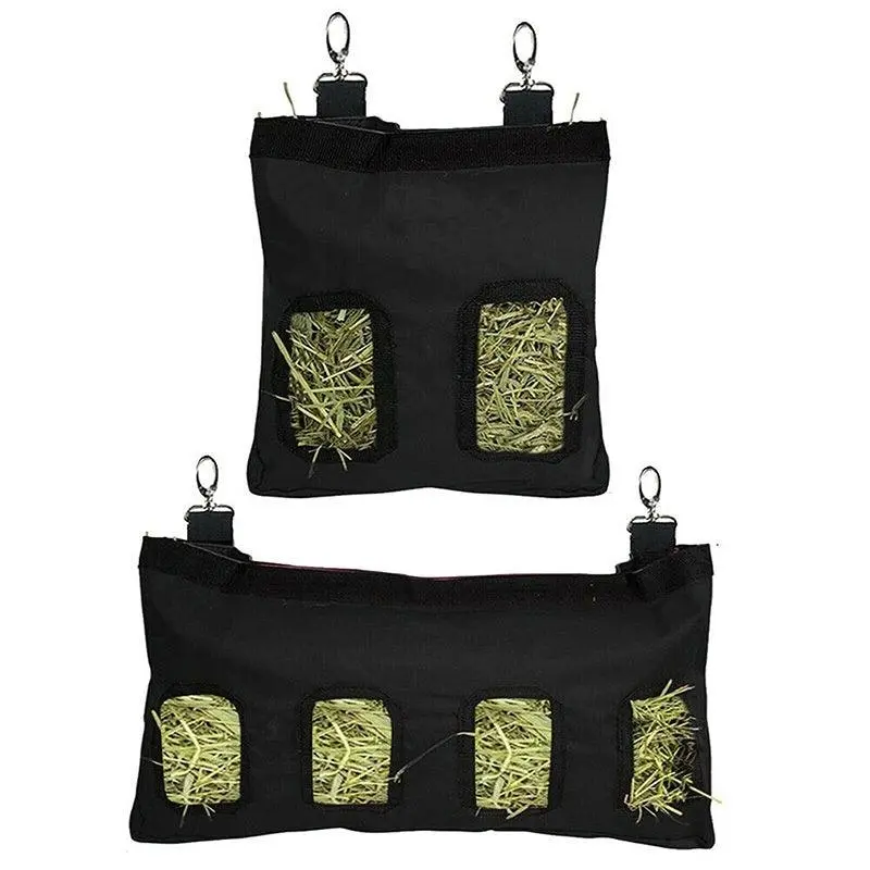 Rabbit Hay Feeder Bag Pet Rat Food Hanging Storage Slow Eating Feeding Pouch S/L