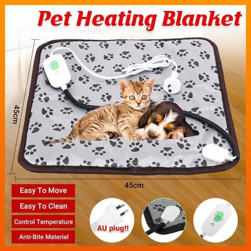 Waterproof Pet Electric Heat Heated Heater Pad Mat Heating Blanket Dog Cat Au