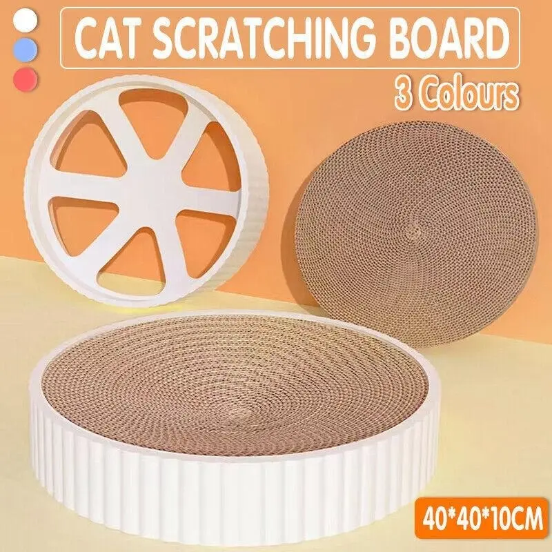 2In1 Cat Scratching Board Round Cat Scratcher Pad Lounge Bed Bowl Pet Sofa House