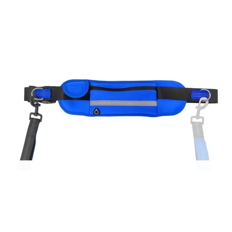 Adjustable Hands Free Dog Leash Lead + Waist Bag Belt Jogging Walking Running