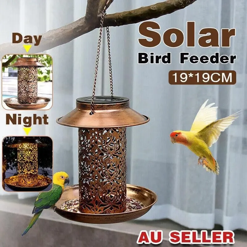 Solar Powered Bird Feeder Light Hanging Outdoor Solar Lamp Solar Garden Light