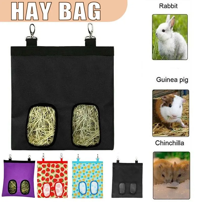 Hay Bag Guinea Pig Rabbit Feeding Bag Animal Hay Feeder Bag Hanging Feeder