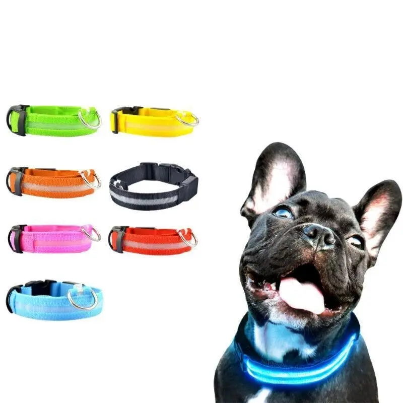 S Size Usb Rechargeable Led Dog Collar Nylon Glow Flashing Light Up Pet Safety Collars