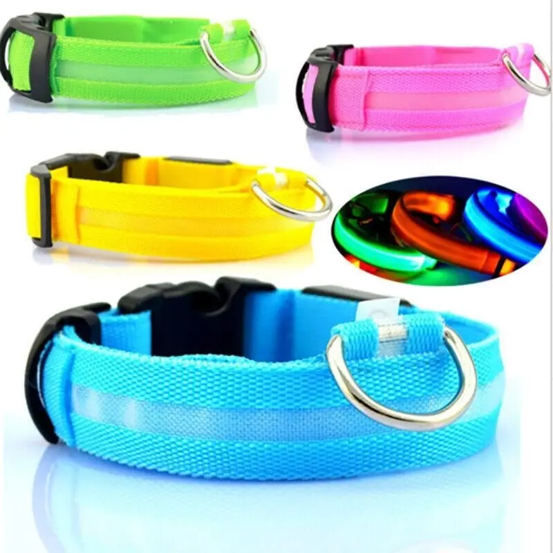 S Size Usb Rechargeable Led Dog Collar Nylon Glow Flashing Light Up Pet Safety Collars