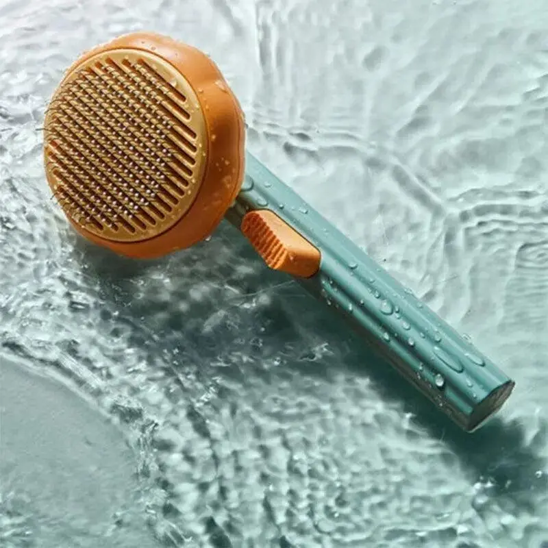 Self Cleaning Slicker Comb For Dog Cat Rabbit Puppy Grooming Pumpkin Brush Tool