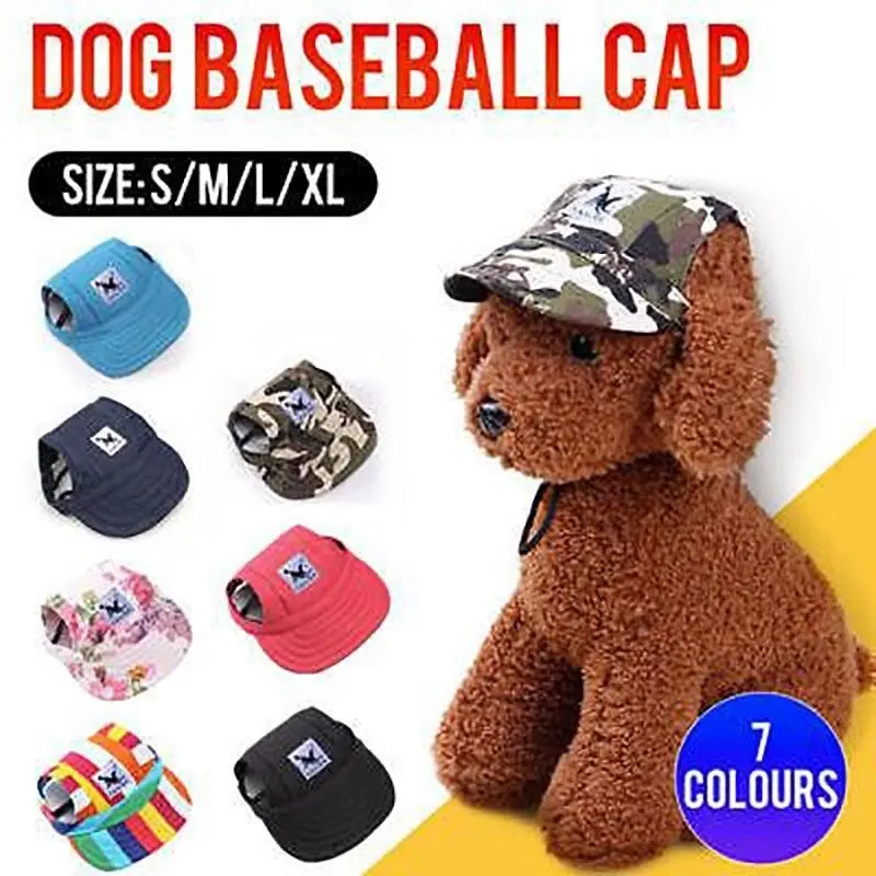 Dog Baseball Cap Outdoor Pet Sun Hat Summer Canvas Visor Puppy S Size