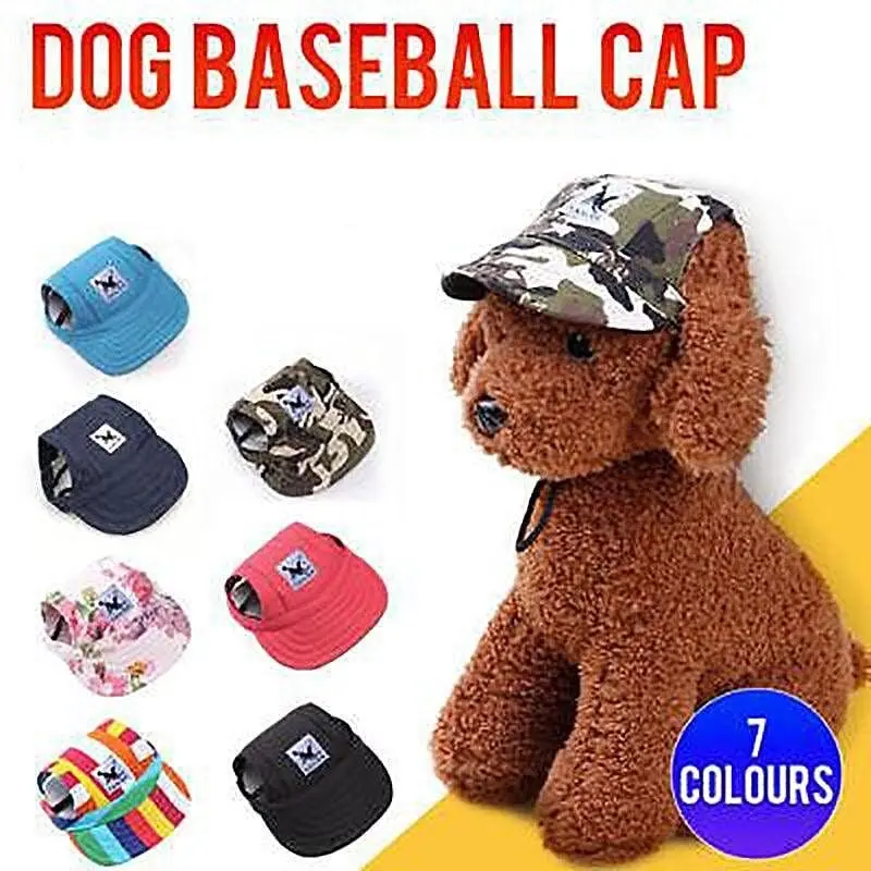 Dog Baseball Cap Outdoor Pet Sun Hat Summer Canvas Visor Puppy S Size