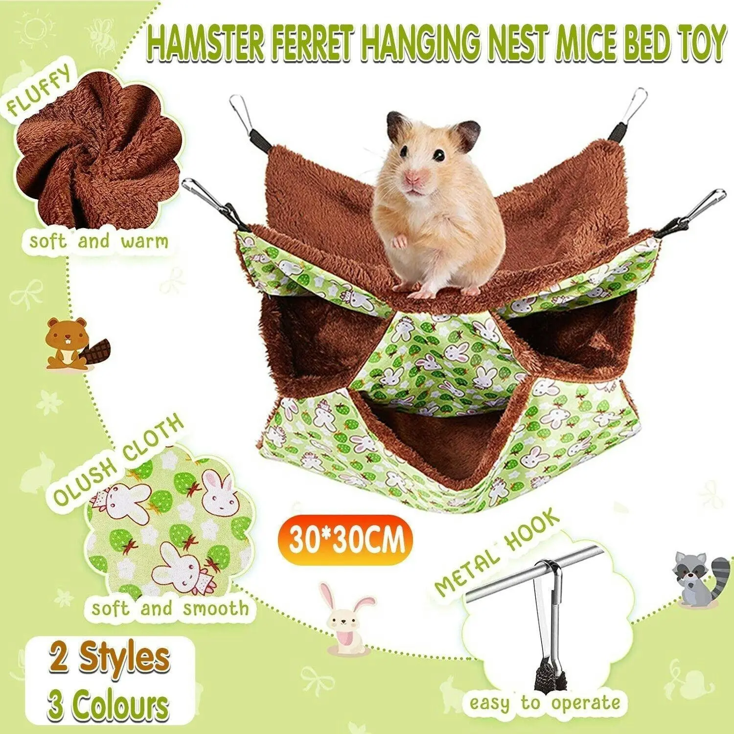 New Guinea Pig Rat Hammock Hamster Ferret Hanging Nest Mice Bed Toy Warmer House