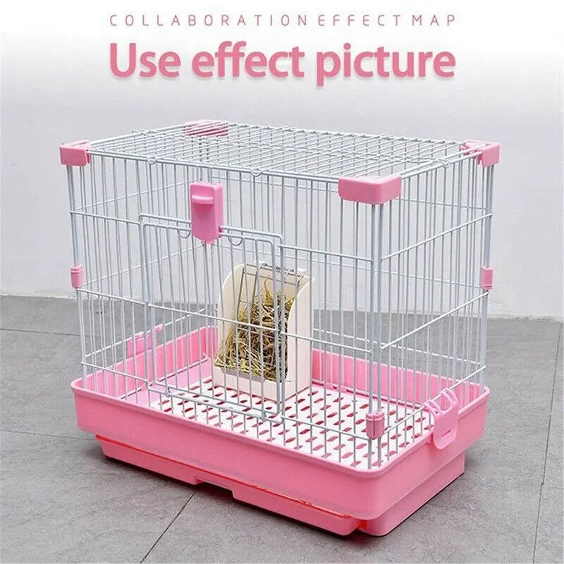 Pet Rabbit Hay Feeder Small Animal Hamster Pig Less Wast Hay Rack Corner Plastic