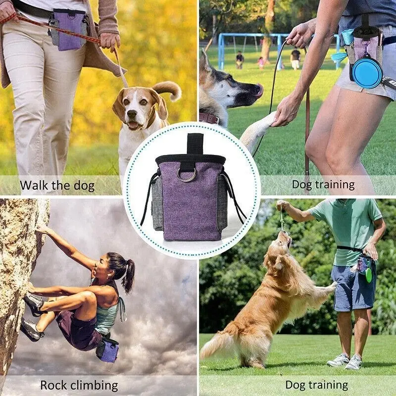 Puppy Pet Dog Obedience Training Treat Bag Feed Pouch Garbage Collection Bag Au