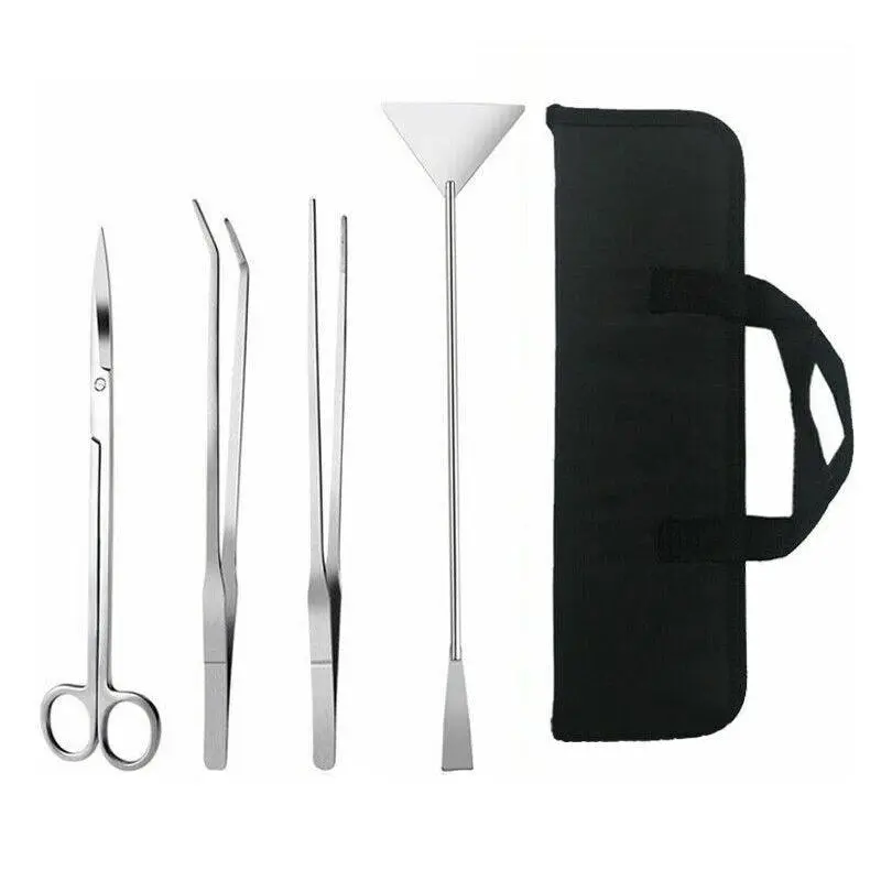 Aquarium Tool Kit Stainless Steel Aquatic Plant Tweezers Scissors Spatula Set Au