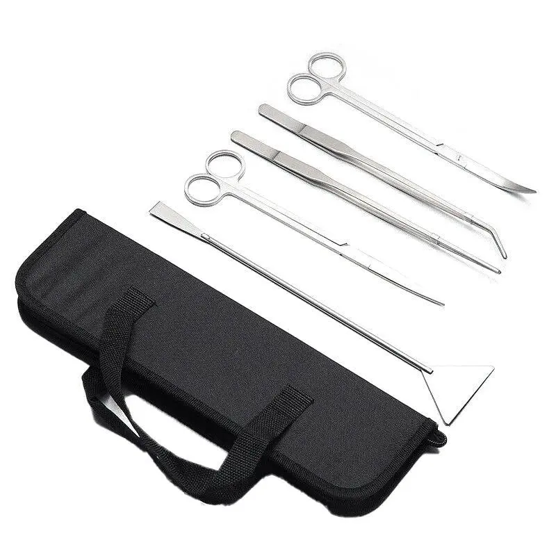 Aquarium Tool Kit Stainless Steel Aquatic Plant Tweezers Scissors Spatula Set Au