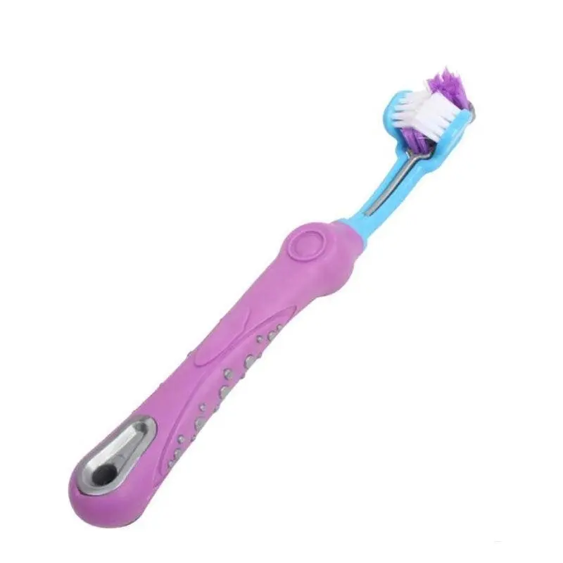 Three Sided Dog Toothbrush Reduce Tartar Teeth Comfortable Cleaning Oral Care Au