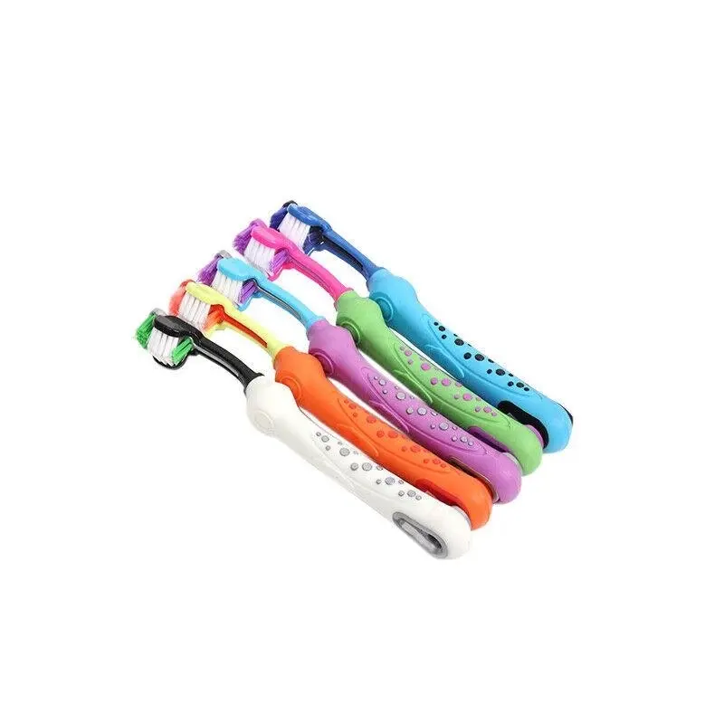 Three Sided Dog Toothbrush Reduce Tartar Teeth Comfortable Cleaning Oral Care Au