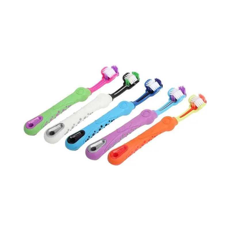 Three Sided Dog Toothbrush Reduce Tartar Teeth Comfortable Cleaning Oral Care Au