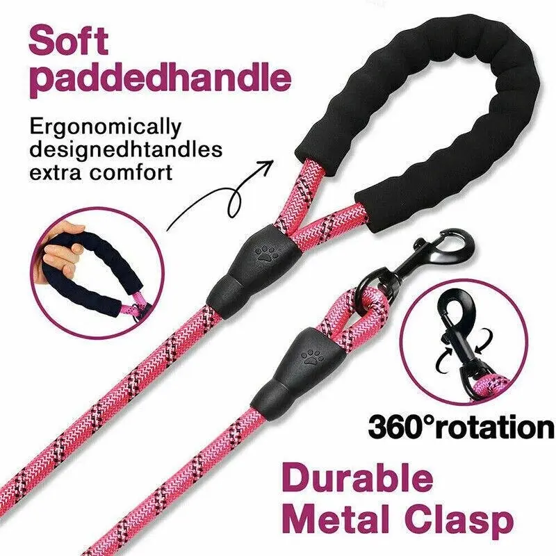 Nylon Training Dog Leash Heavy Duty Pet Products Strong Rope Recall Lead Leashes