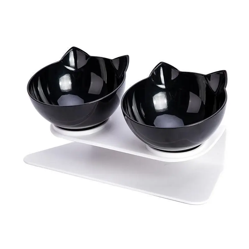 Double Cat Bowl Pet Bowls Stand Dog Elevated Feeder Food Water Raised Lifted Au