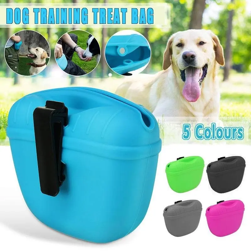 Pet Silicone Training Treat Bag Pouch With Clip Waist Pack Feed Feed Dog Au