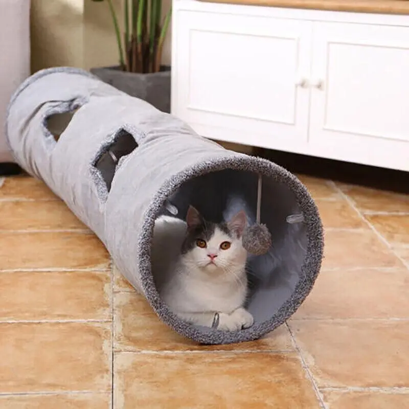 Pawz Road Cat Tunnel Pet Toys Play Hide Tube With Ball For Large Cat Dogs Rabbit