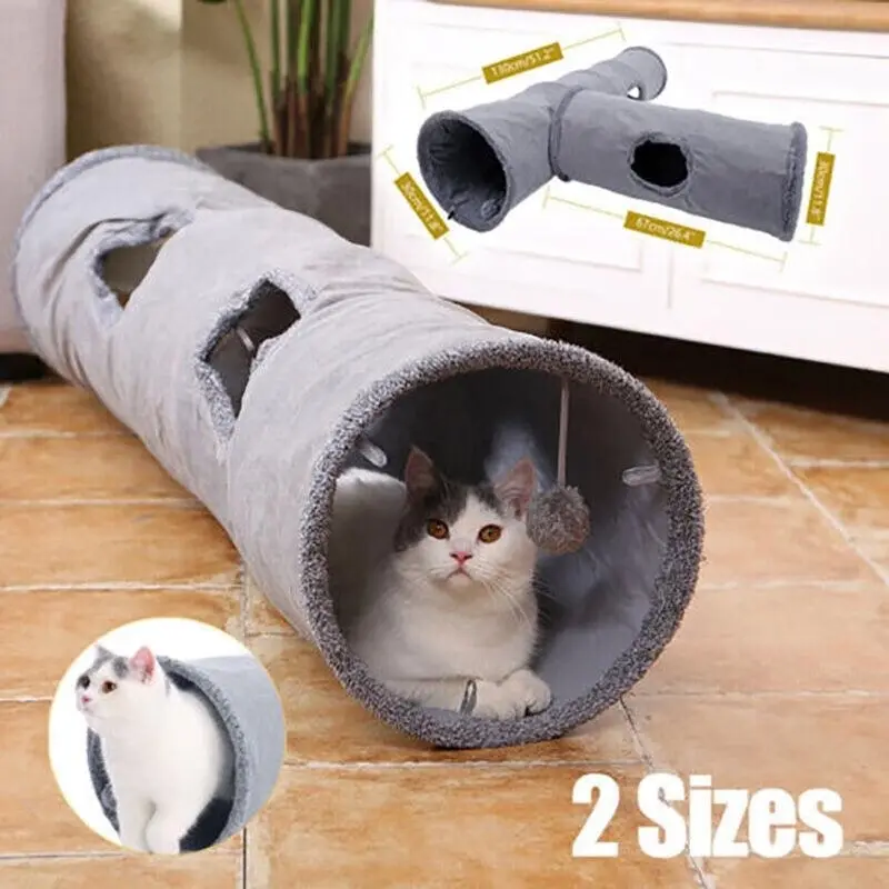 Pawz Road Cat Tunnel Pet Toys Play Hide Tube With Ball For Large Cat Dogs Rabbit