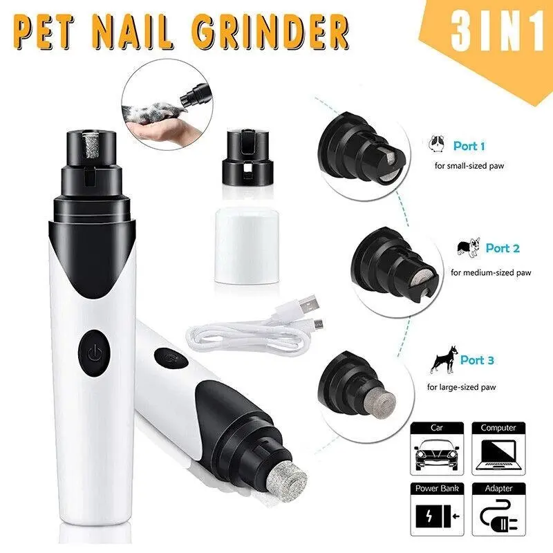 Pet Clippers Dog Cat Nail Claw Grooming Grinder Trimmer Electric Nail File 2022