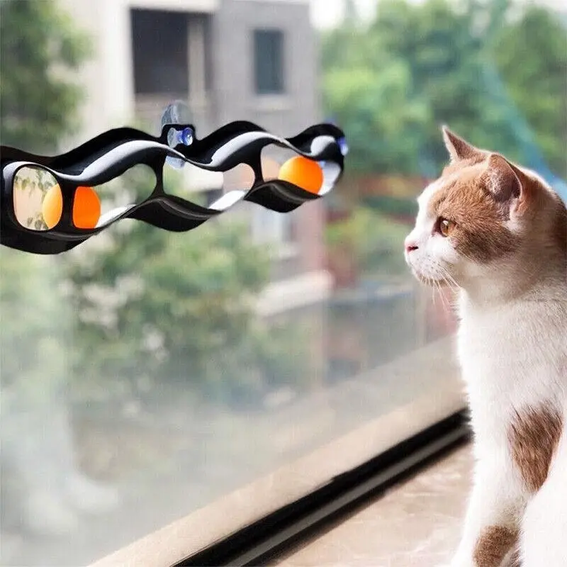 Window Suction Cup Funny Cat Toys Track Bal Cat Pet Toy Interactive Track Ball