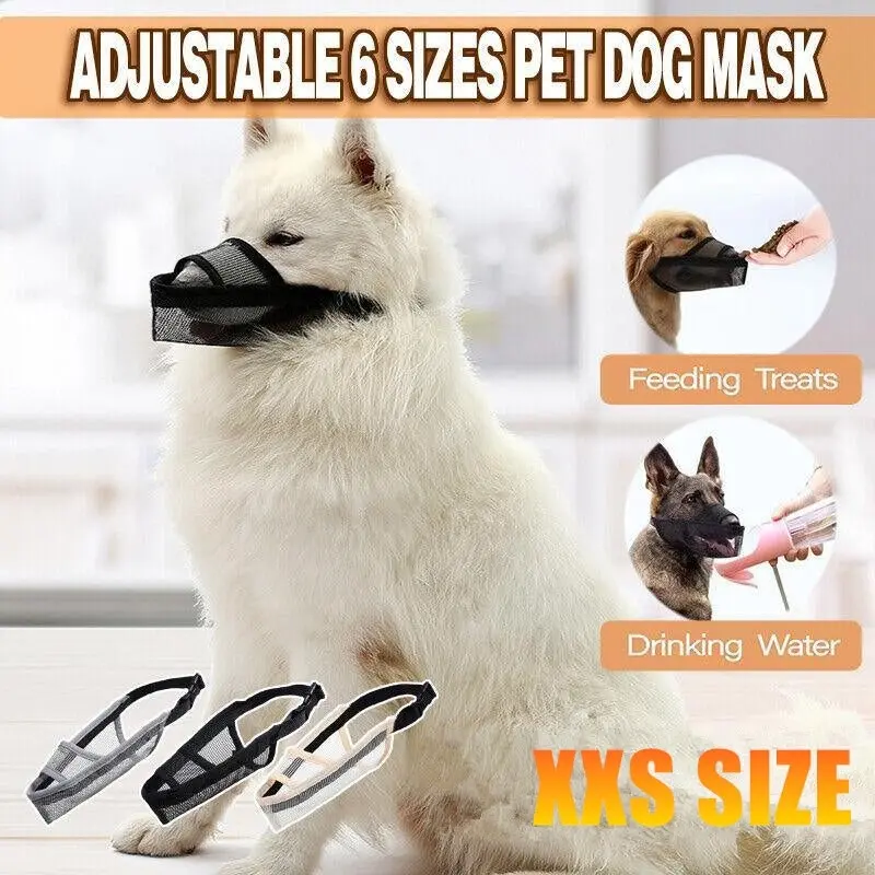 Adjustable XXS Size Pet Dog Mask Mouth Muzzle Anti Barking Bite Stop Chewing Mask