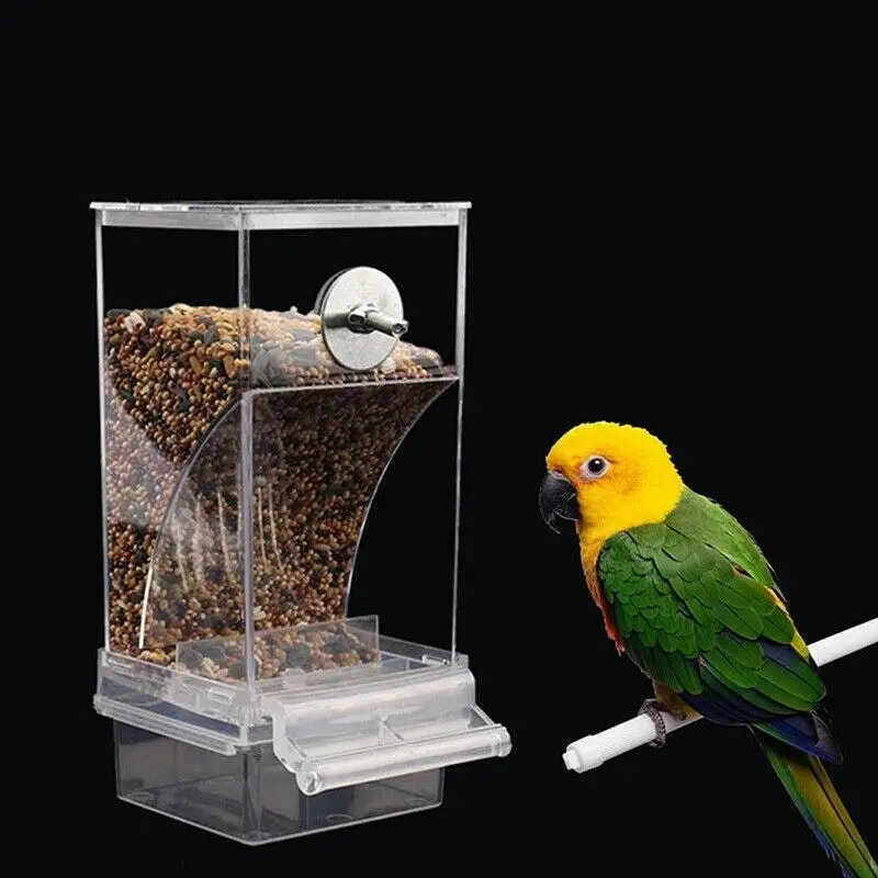 No Mess Bowl Auto Cage Bird Feeder Cup Automatic Parrot Canary Small Cockatiel