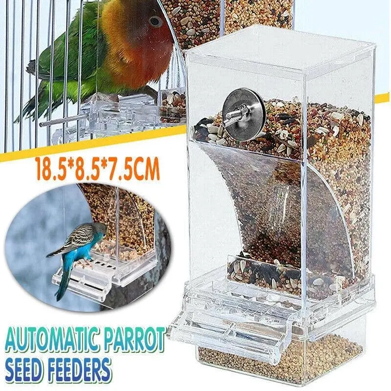 No Mess Bowl Auto Cage Bird Feeder Cup Automatic Parrot Canary Small Cockatiel